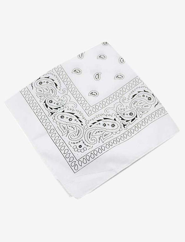 foulard carré bandana blanc / 54x54cm / Unisexe