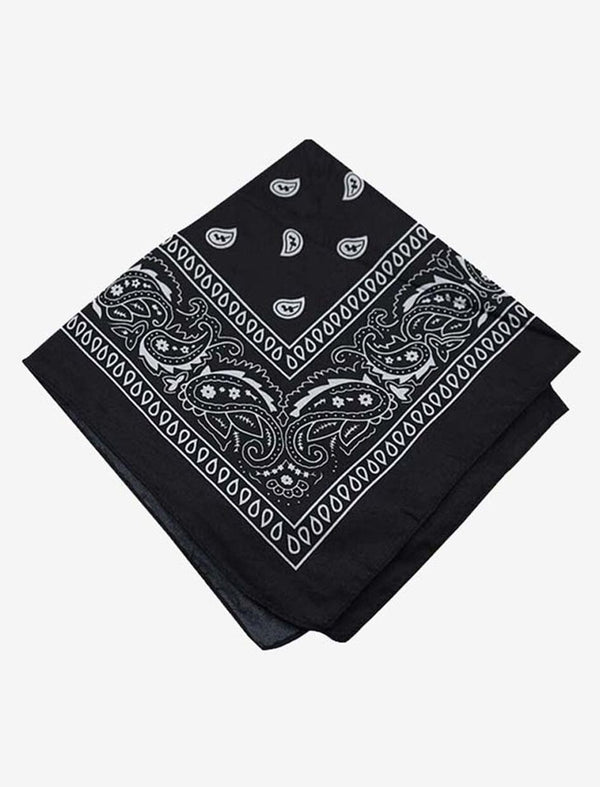 foulard carré bandana noir / 54x54cm / Unisexe