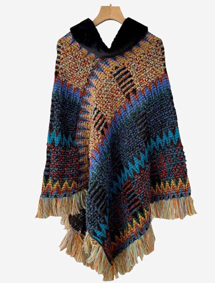  Cape Poncho femme Multicolore