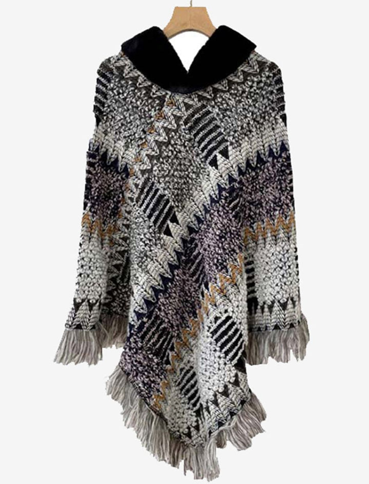  Cape Poncho femme Noir