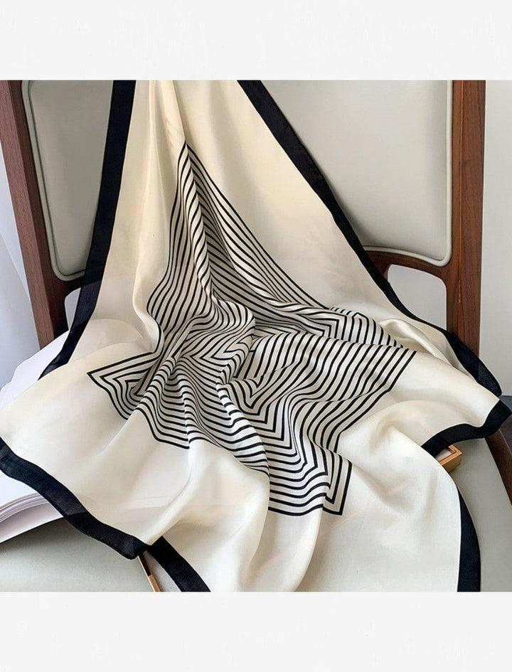  Foulard carré I  Bicolors blanc-noir / 70x70cm / Unisexe