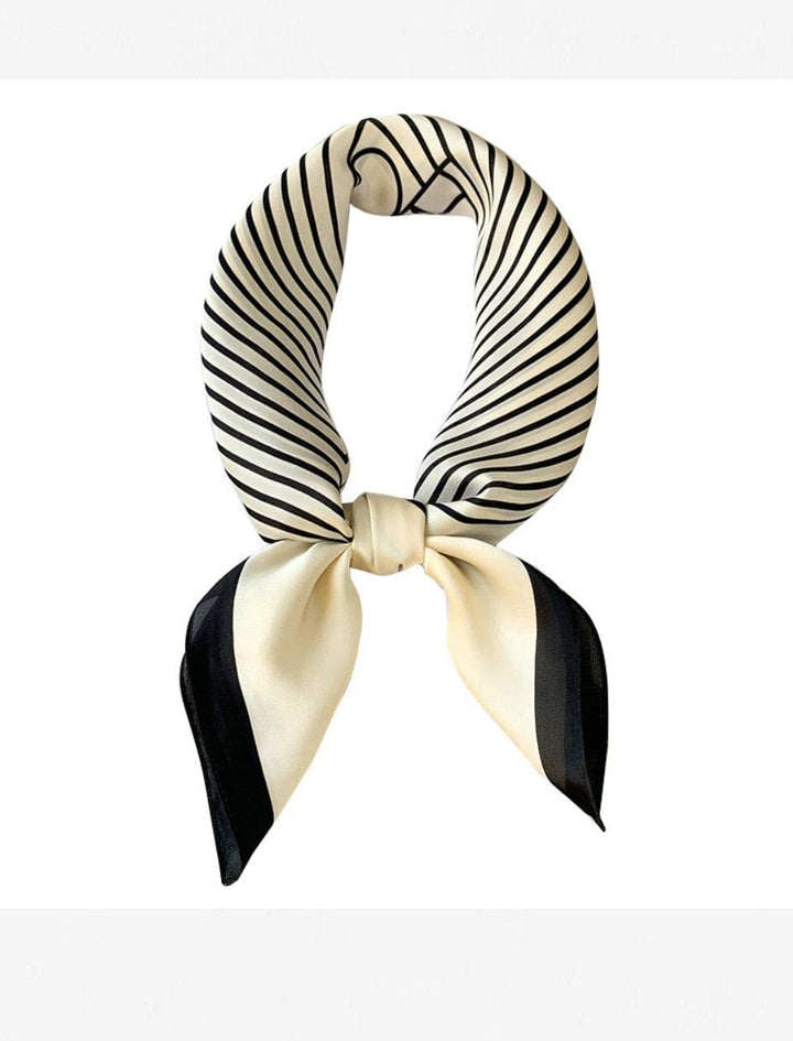  Foulard carré I  Bicolors blanc-noir / 70x70cm / Unisexe