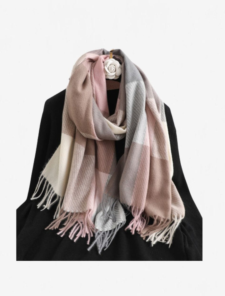 Grande Écharpe Châle I Evanescence / Rose-gris-beige / 200x65cm / Unisexe