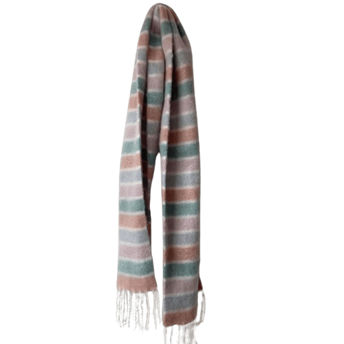 Echarpe rayée rose I  stripes  / 214x35cm / Femme