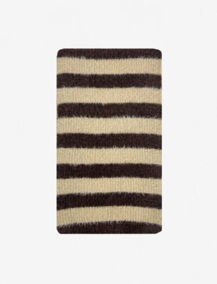 Echarpe rayée beige et noir I  Stripe / 175x23cm / Femme