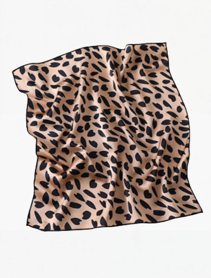 Foulard Carré Beige I Amor / Coeurs noir sur fond beige / 50x50cm / Unisexe