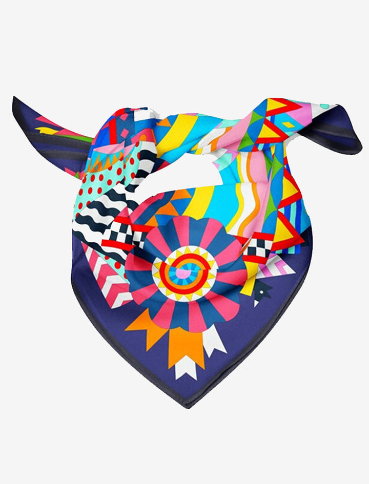 Foulard carré bleu I Horse Head  / 53x53cm / Unisexe