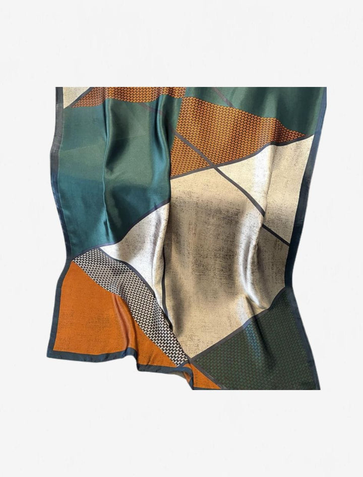 Foulard Femme Coloré I Voyage /  Bleu-orange-gris/ 180x90cm