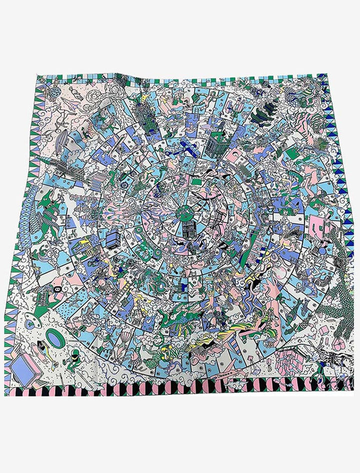 Foulard Soie I Manège Onirique Bleu ciel / 90x90cm