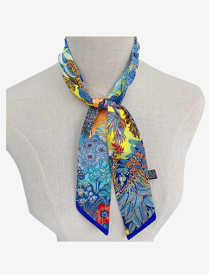 Foulard Vert Femme I Savana Bleu / 100x5cm