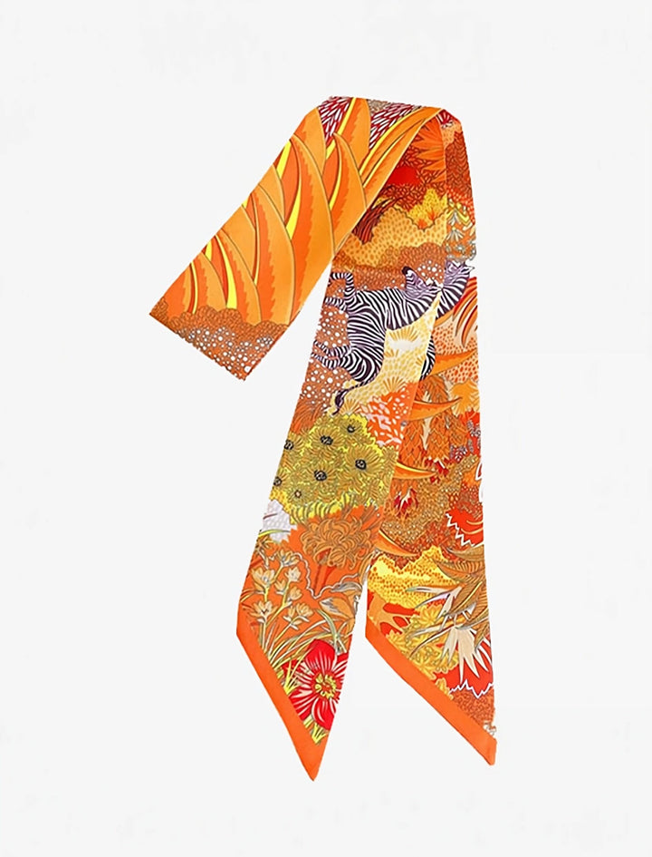 Foulard Vert Femme I Savana Orange / 100x5cm