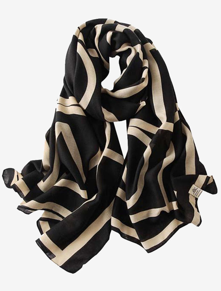 Grand Foulard I Class / noir-beige / 180x90cm / Femme