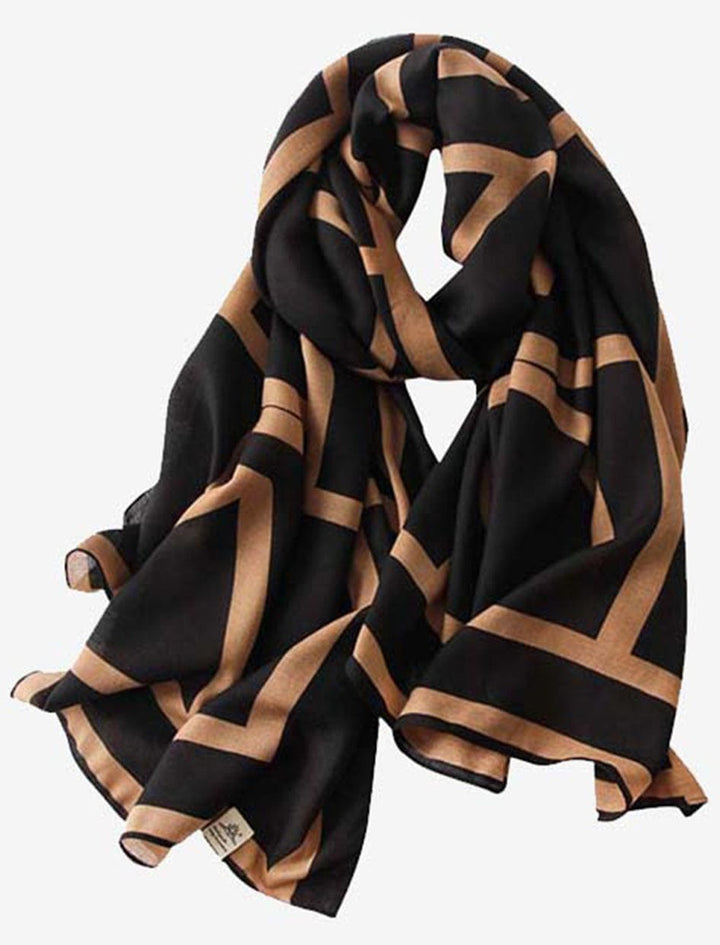 Grand Foulard I Class / noir-marron / 180x90cm / Femme