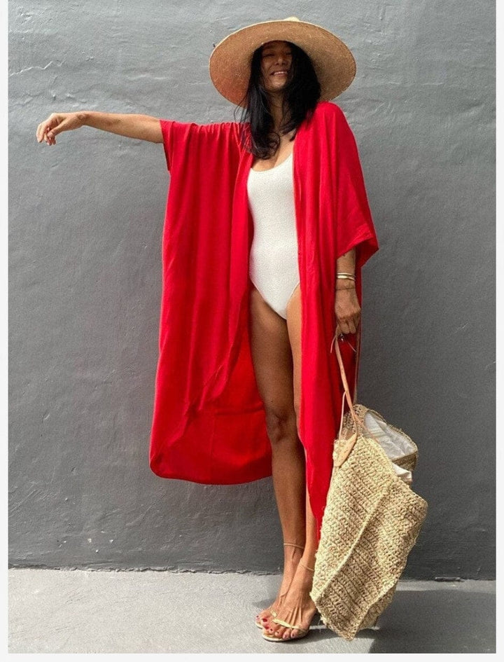 Kimono Femme Long I Sunset / Rouge / TU