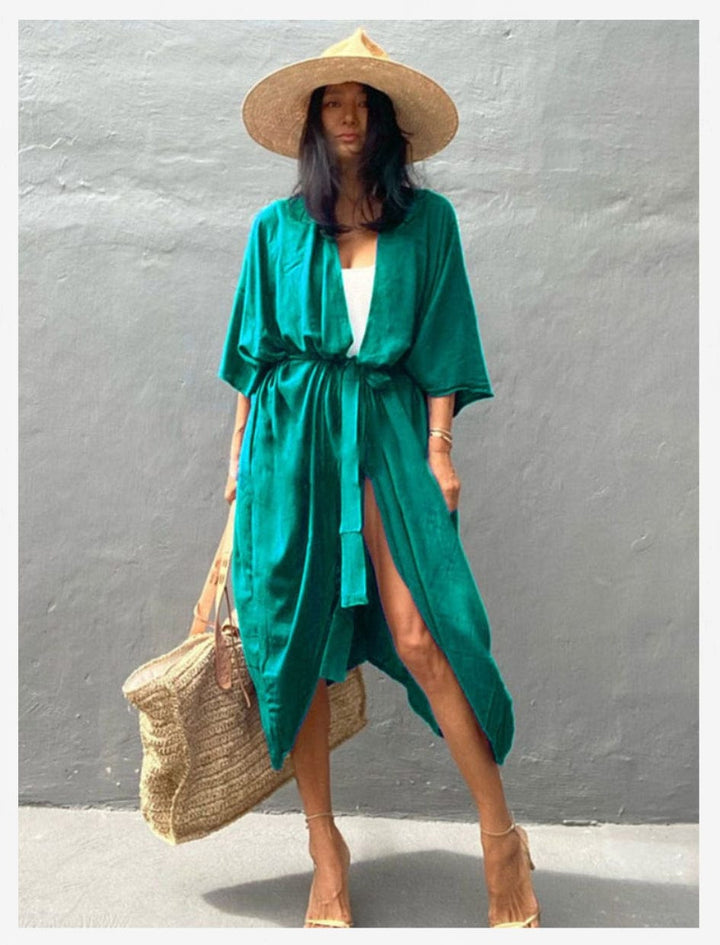 Kimono Femme Long I Sunset / Bleu vert / TU