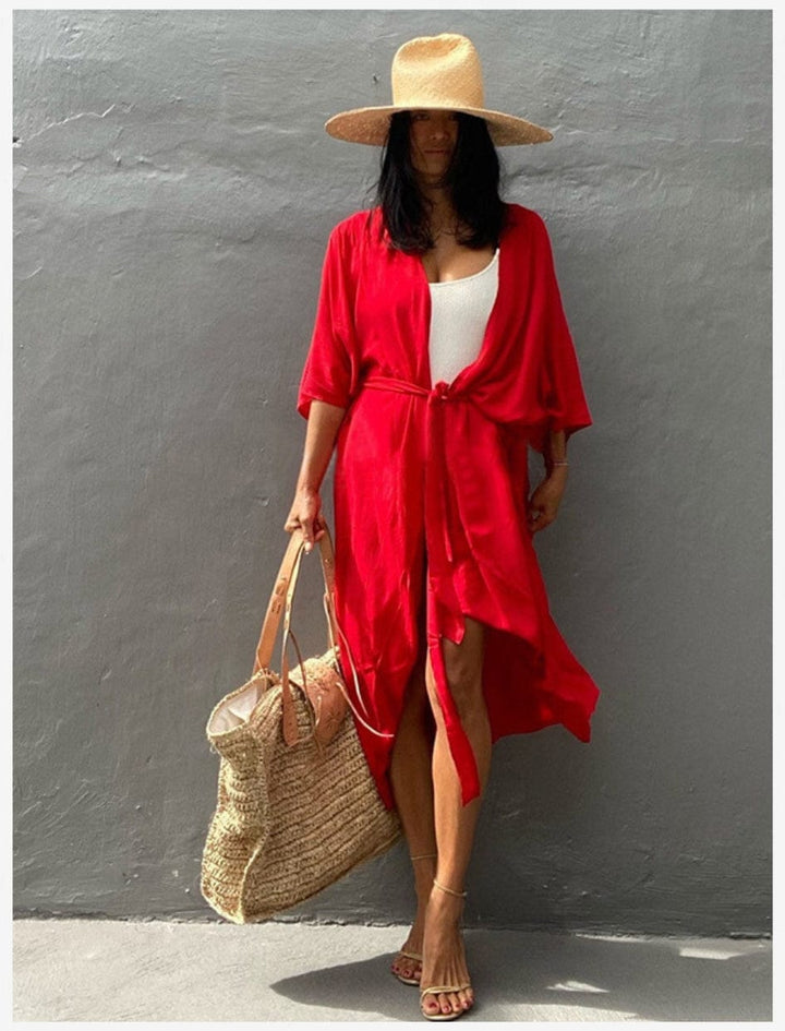 Kimono Femme Long I Sunset / Rouge / TU