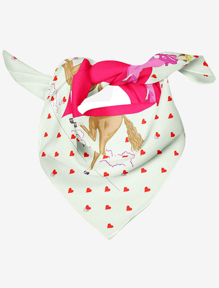 Petit Foulard Blanc I Pink Rider Blanc / 53x53cm